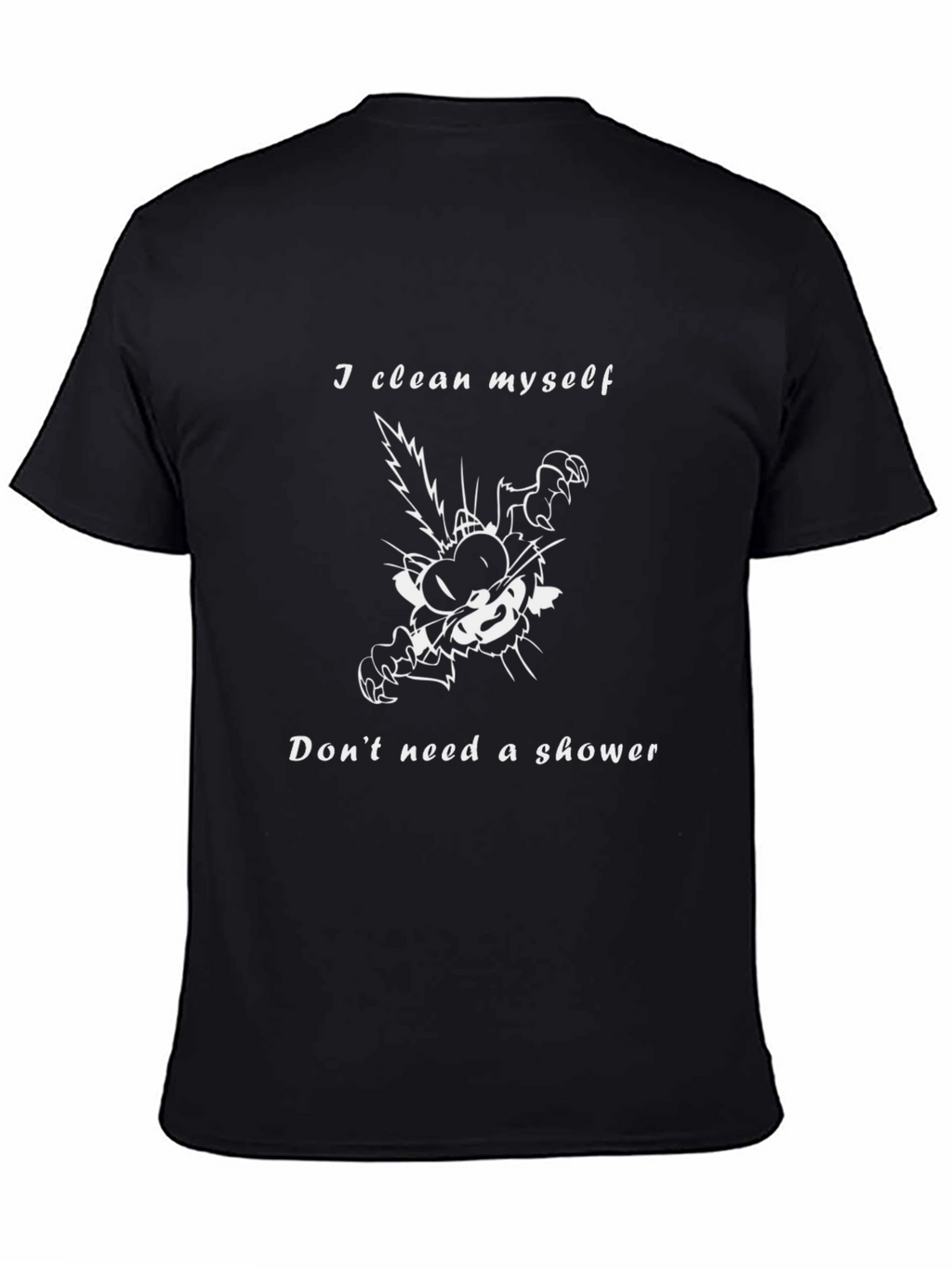 I Clean Myself Funny Cat Graphic Tee