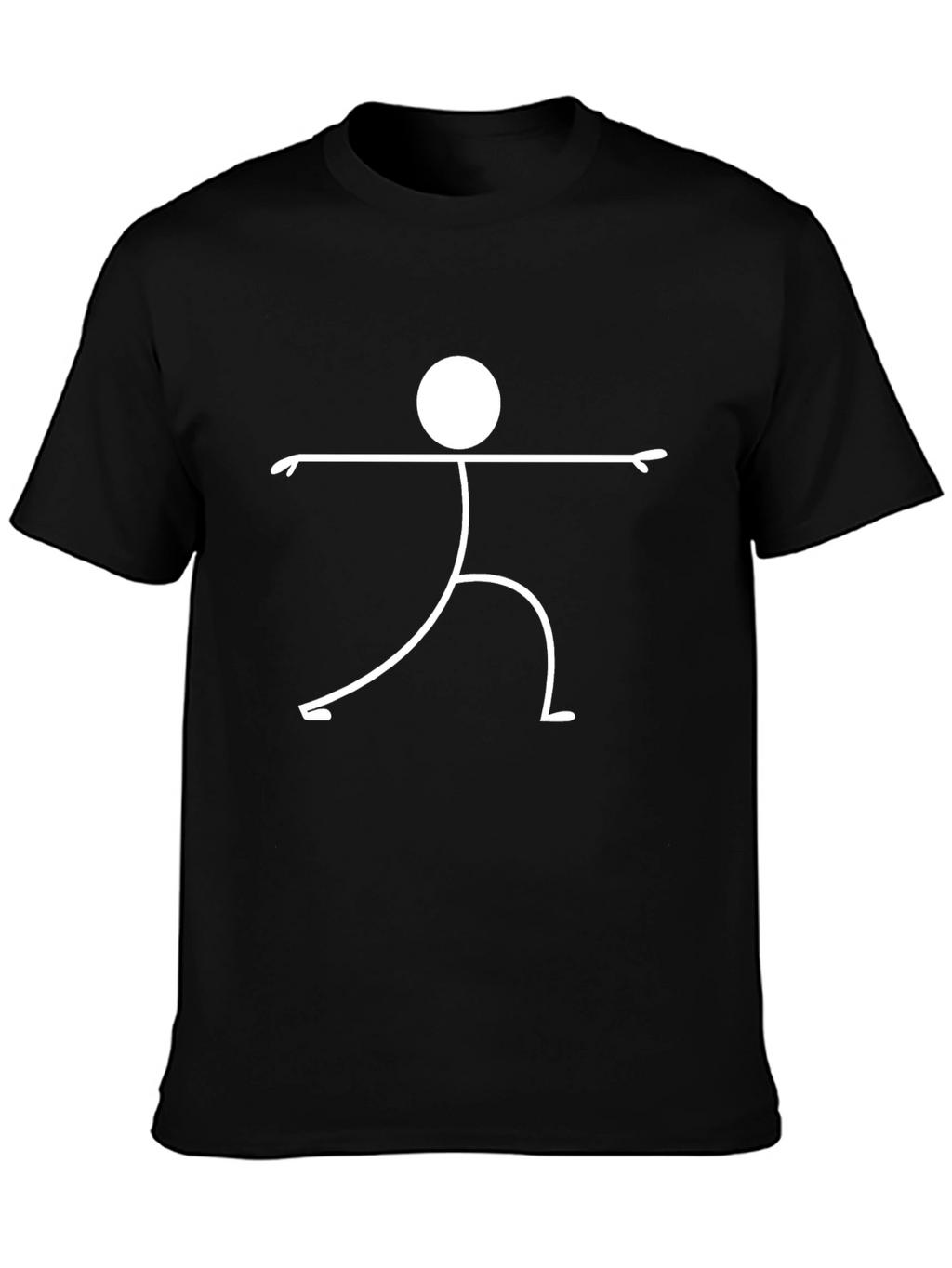 Yoga Stick Figure T-Shirt - Black Cotton Tee