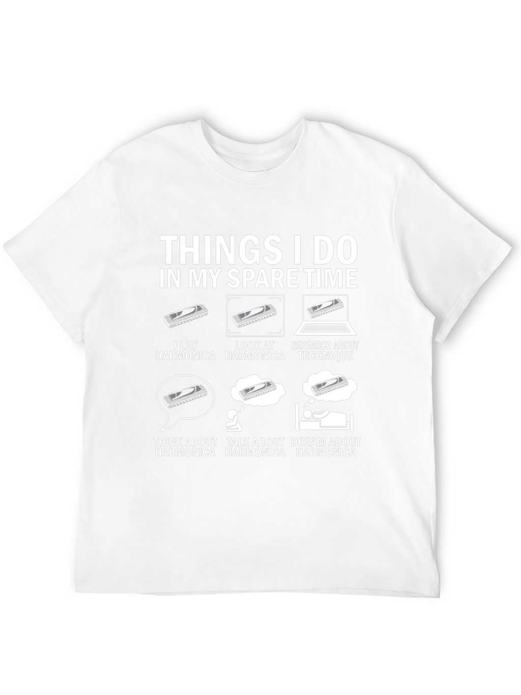Harmonica Lover T-Shirt: Spare Time Harmonica Design