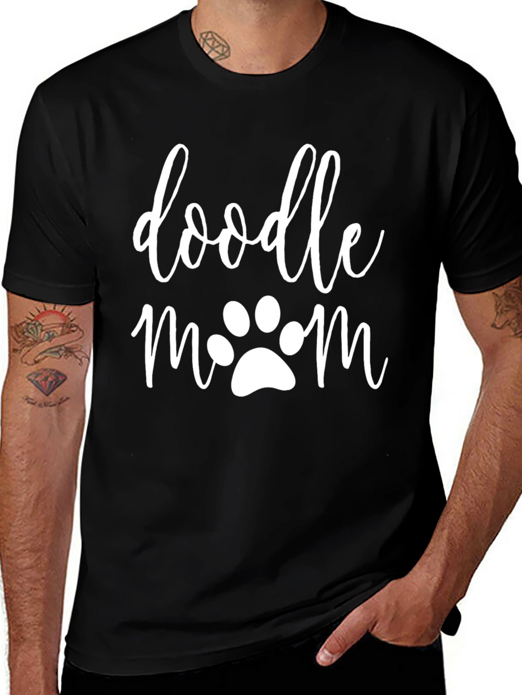Doodle Mom T-Shirt - Paw Print Graphic Tee