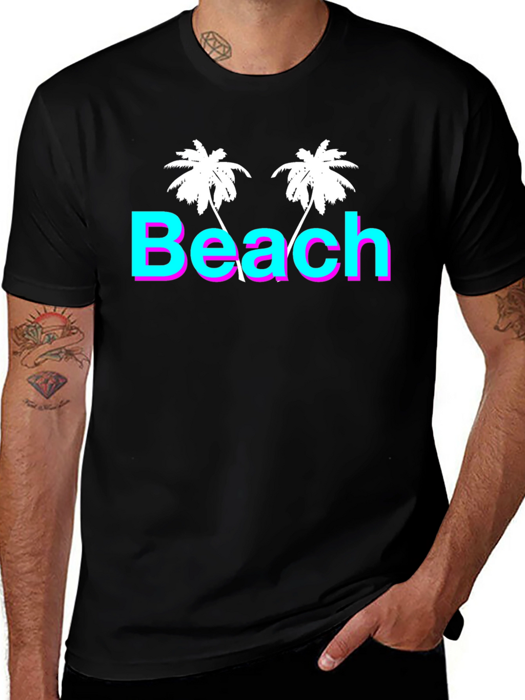 Beach Palm Tree T-Shirt - Retro Summer Vibes