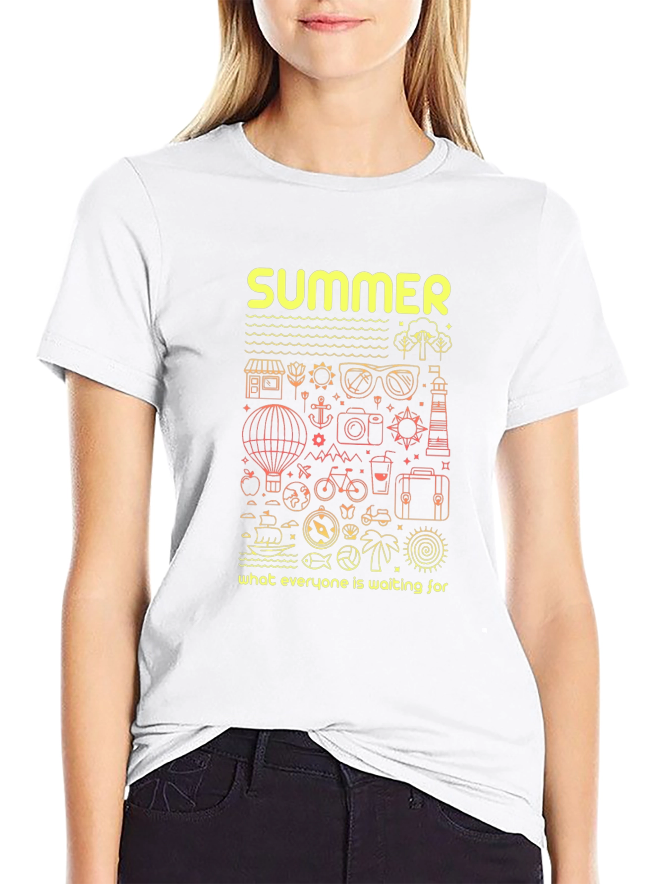 Summer Vacation Graphic Tee - Black