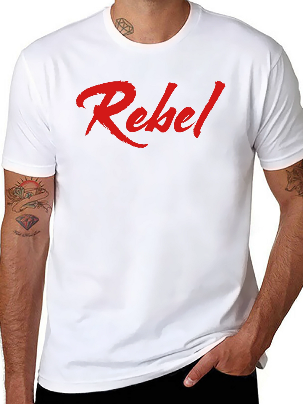 Rebel Graphic Tee - Mens Fashion Casual Crewneck