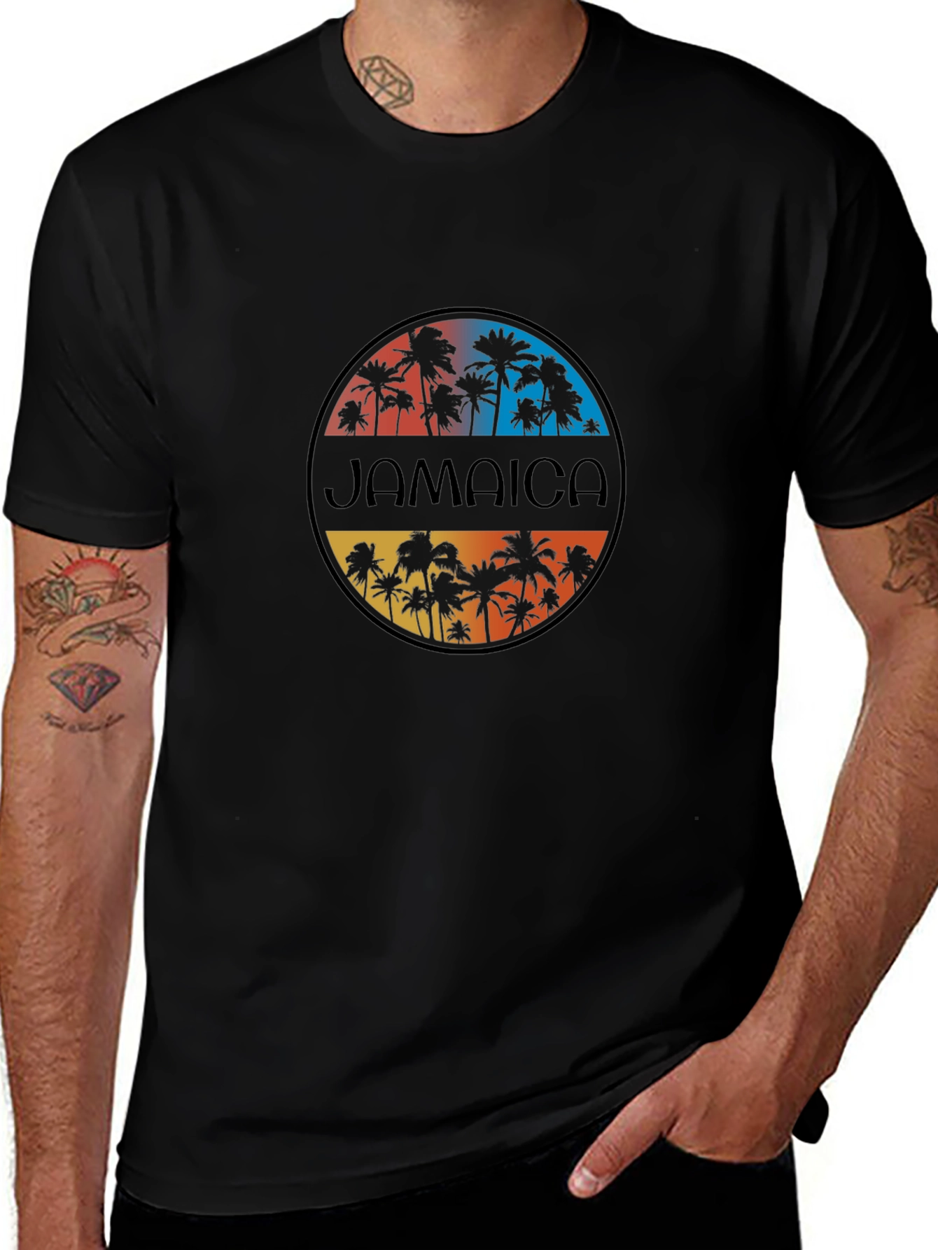 Jamaica Palm Tree T-Shirt - Island Vibes