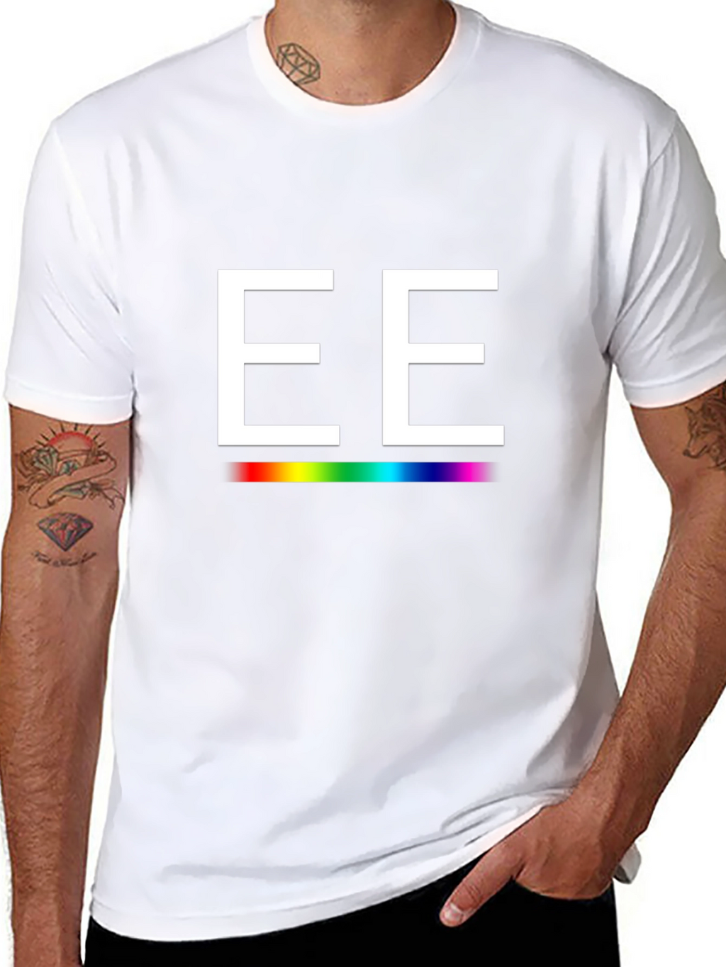 EE Rainbow Line Graphic T-Shirt