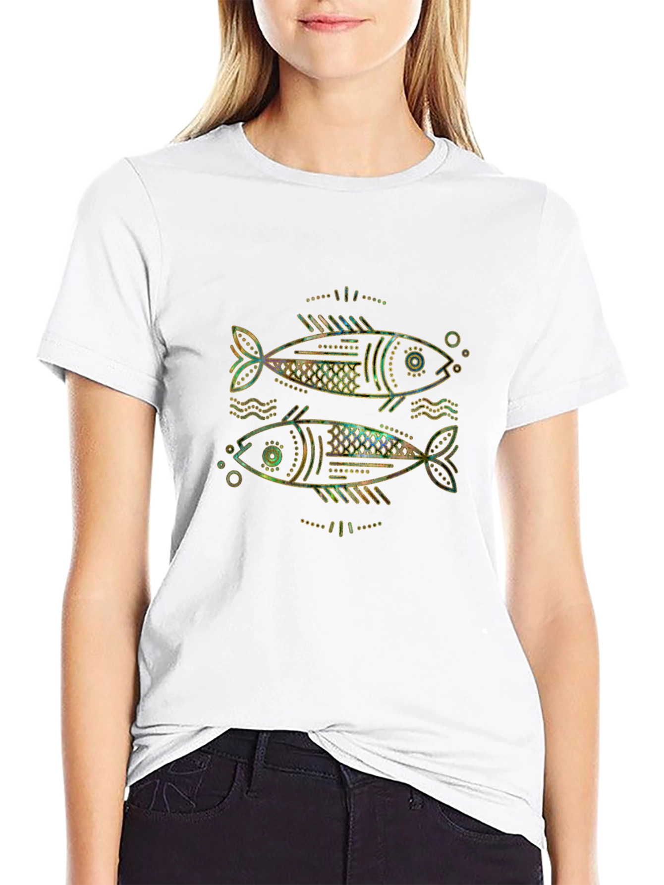 Two Fish Graphic T-Shirt - Unisex Black Tee