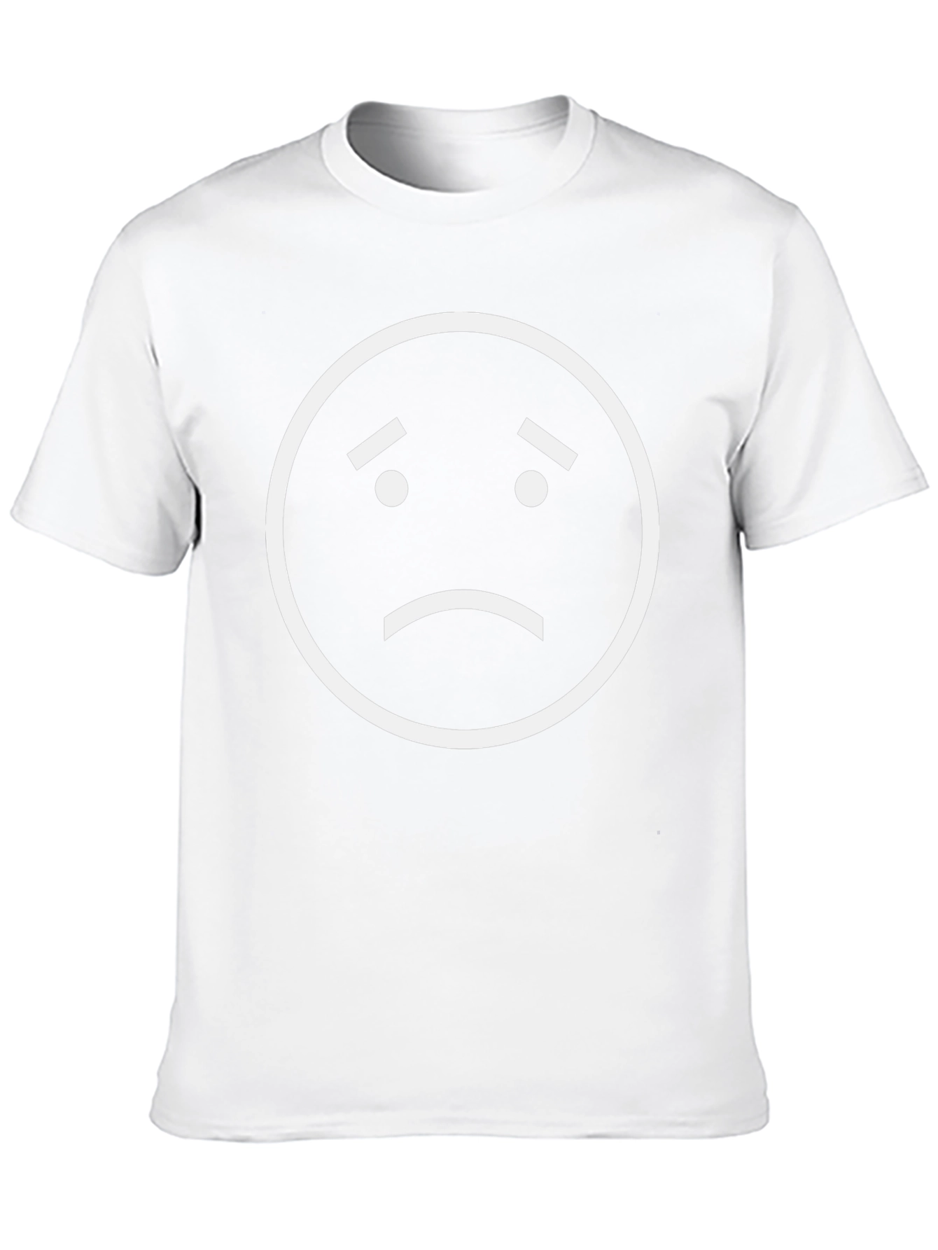 Sad Face Emoji Graphic T-Shirt - Black Cotton Tee