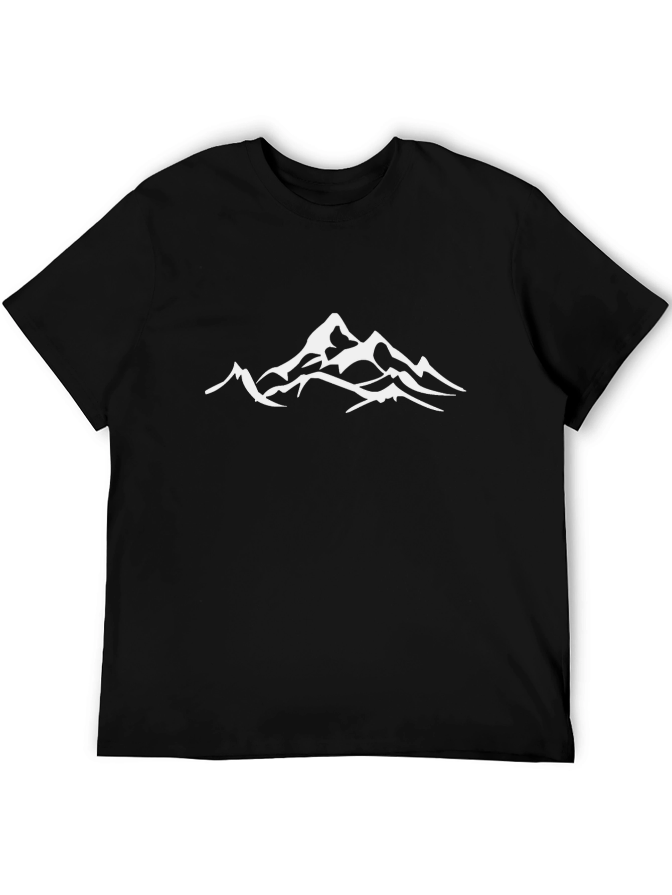 Black T-Shirt with Mountain Peak Graphic