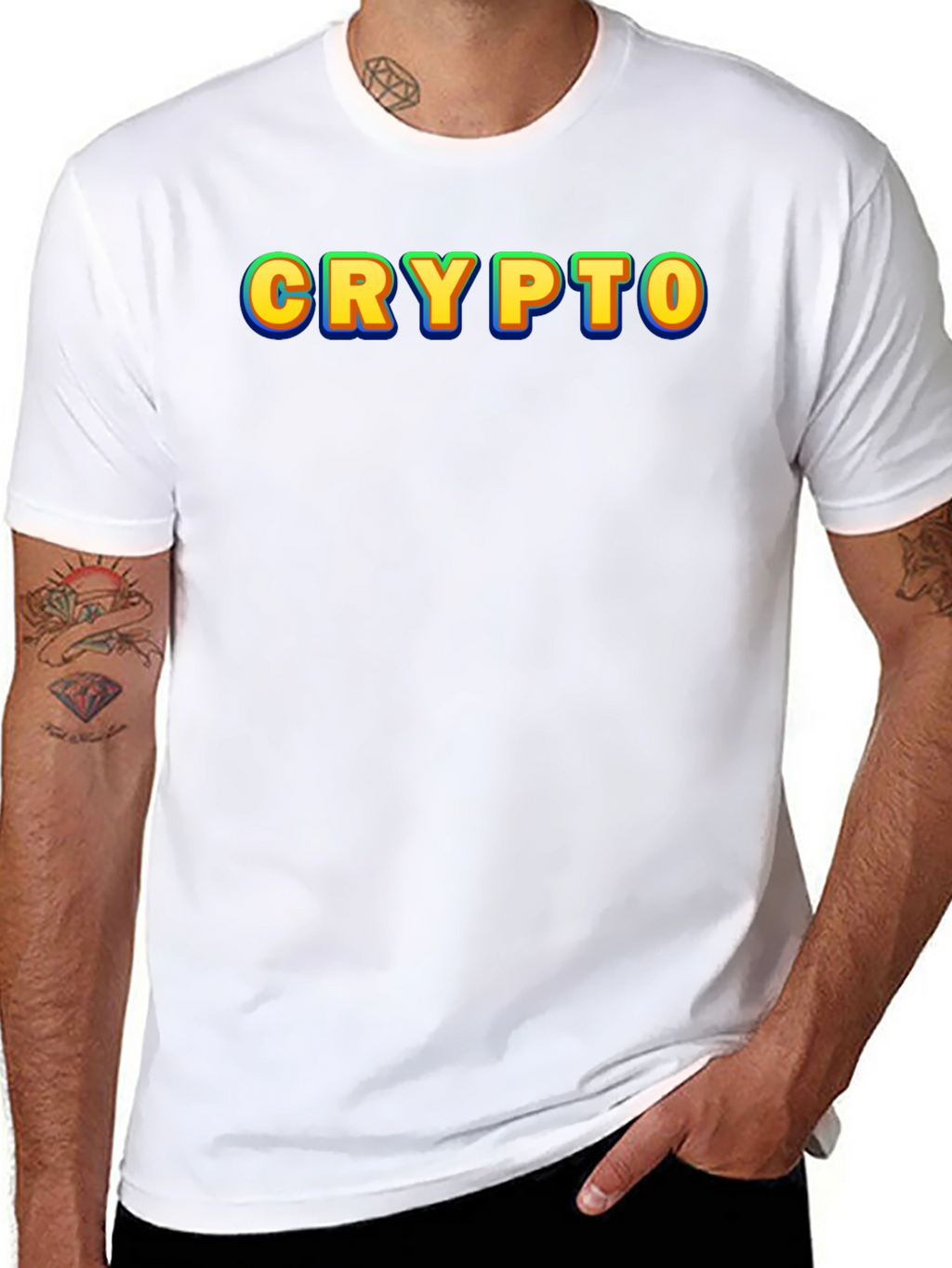 Crypto Graphic T-Shirt - Bold Design Casual Wear