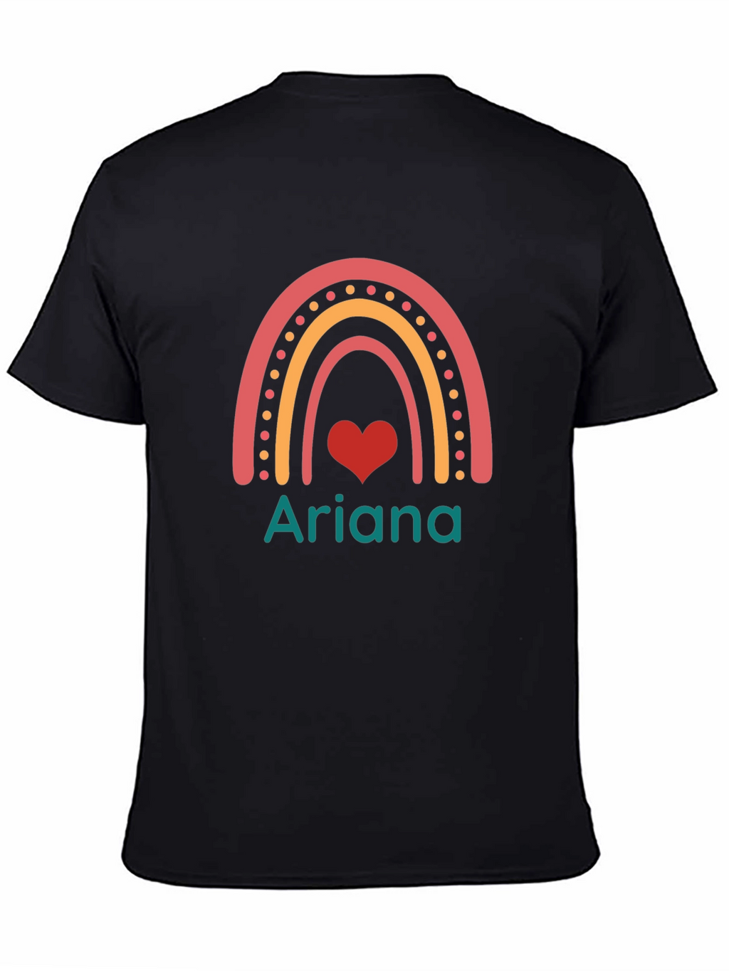Rainbow Heart Ariana Custom T-Shirt - Black
