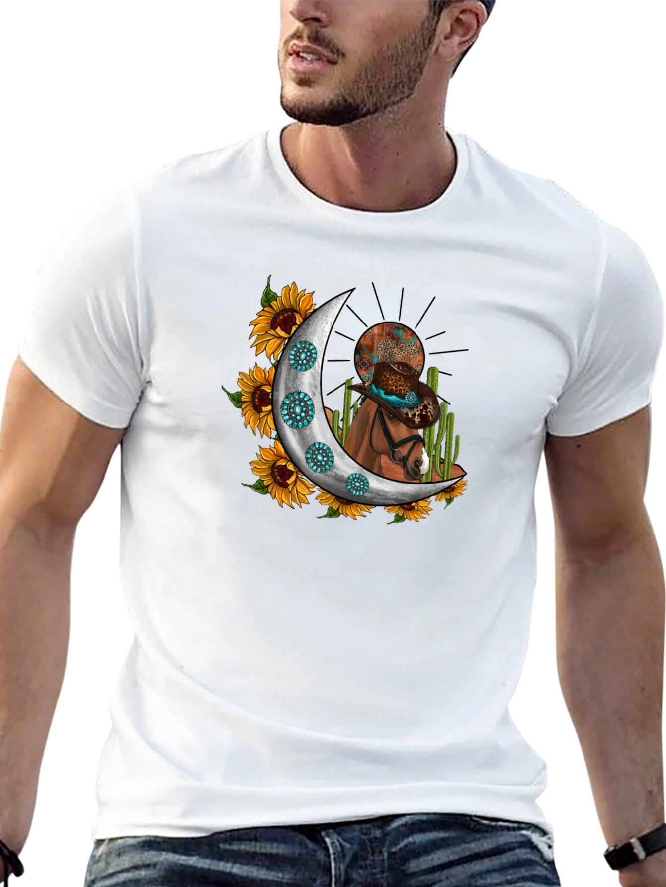Cowboy Horse in Moon T-Shirt