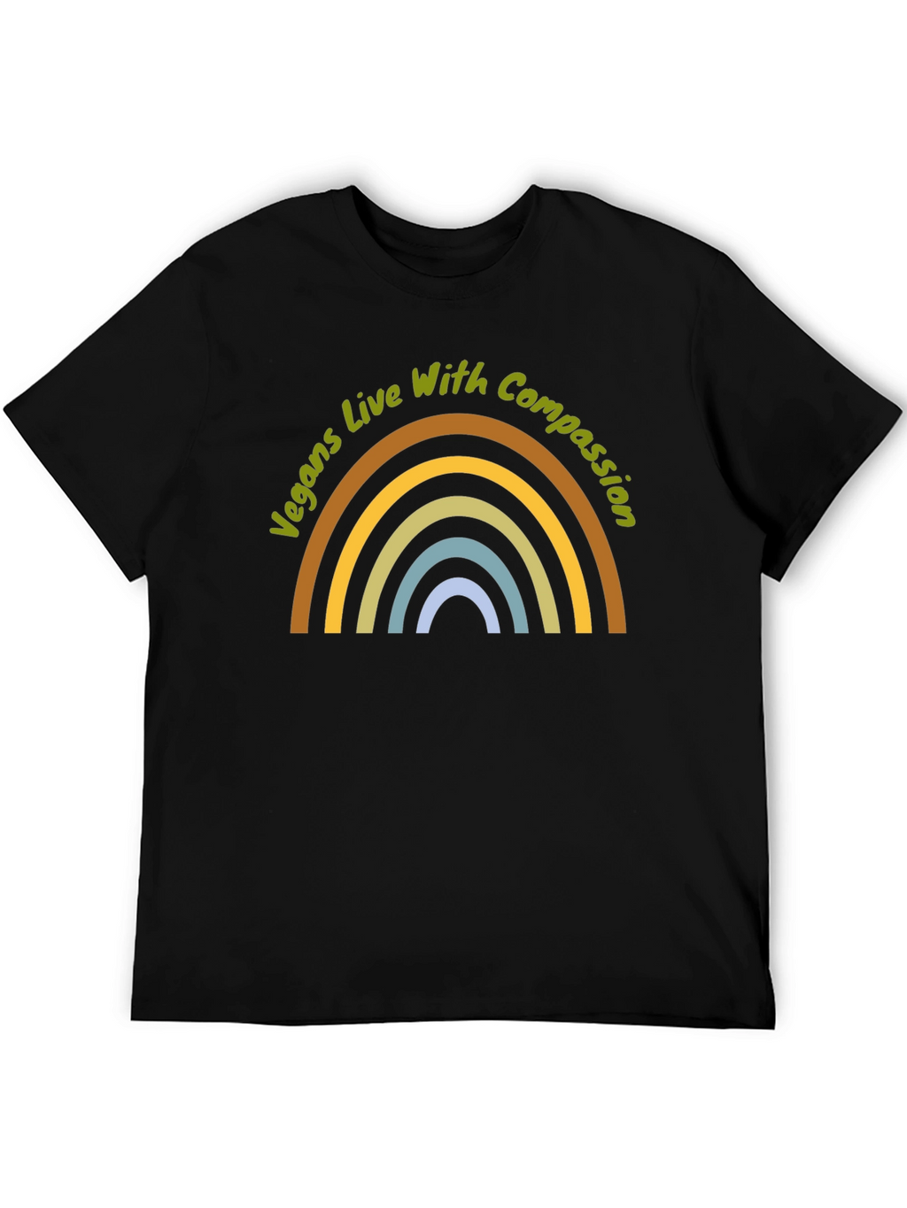 Vegans Live With Compassion Rainbow Graphic T-Shirt