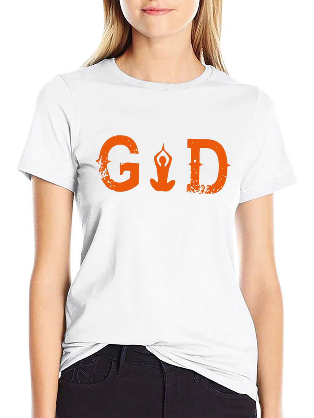 Yoga Meditation Graphic Print T-Shirt - Black