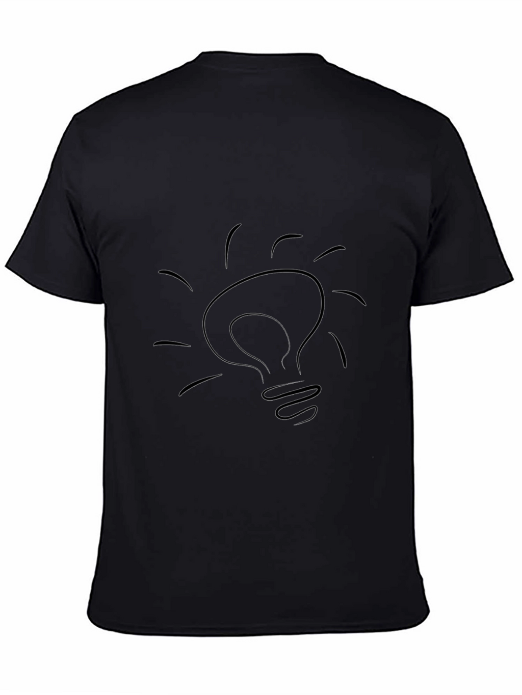 Black T-Shirt with Light Bulb Design