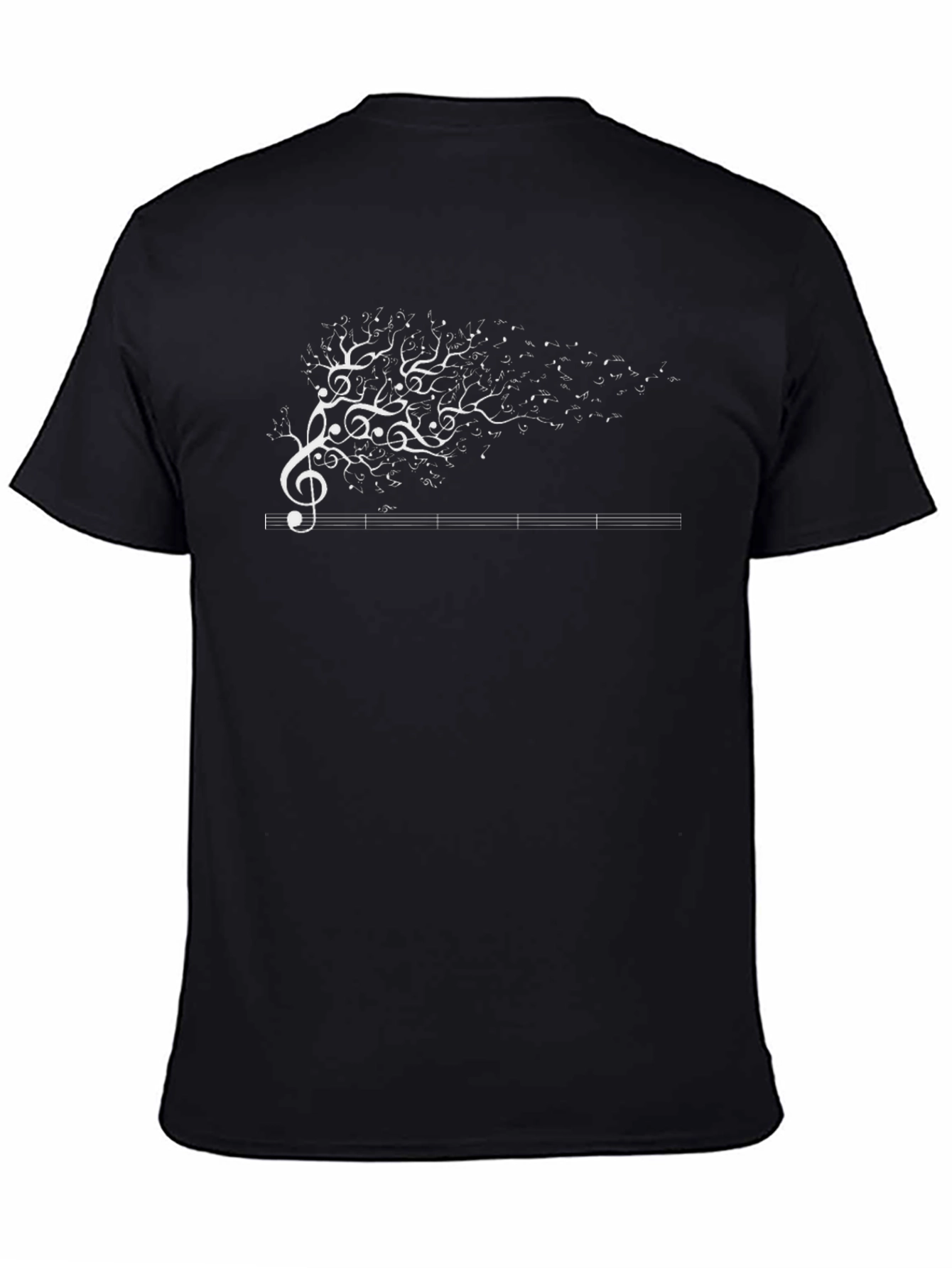 Musical Note Tree Black T-Shirt