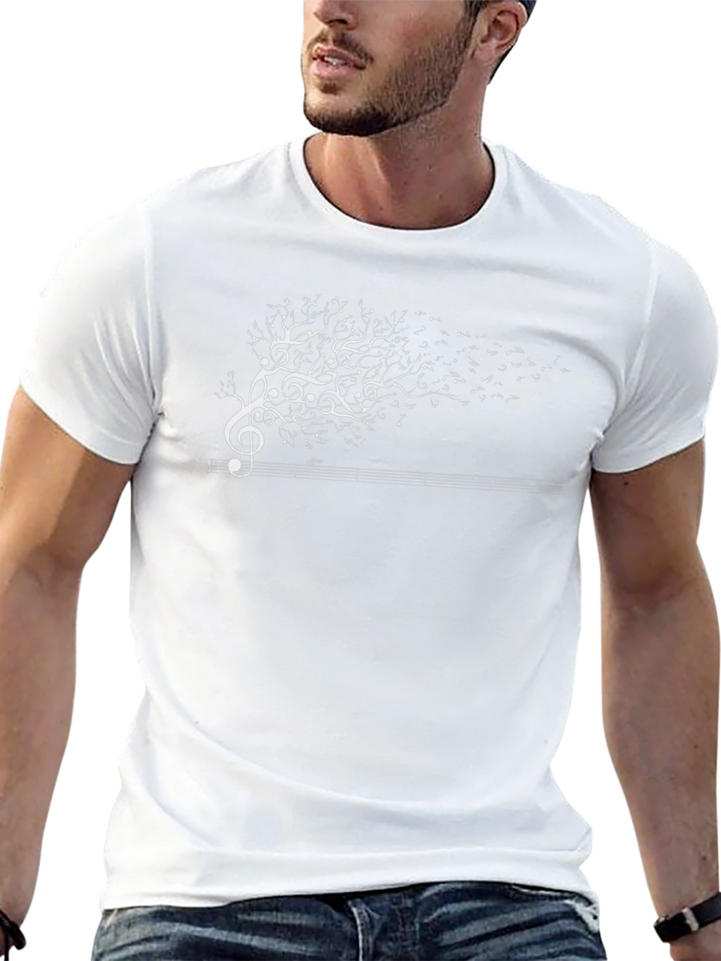 Musical Note Tree Black T-Shirt