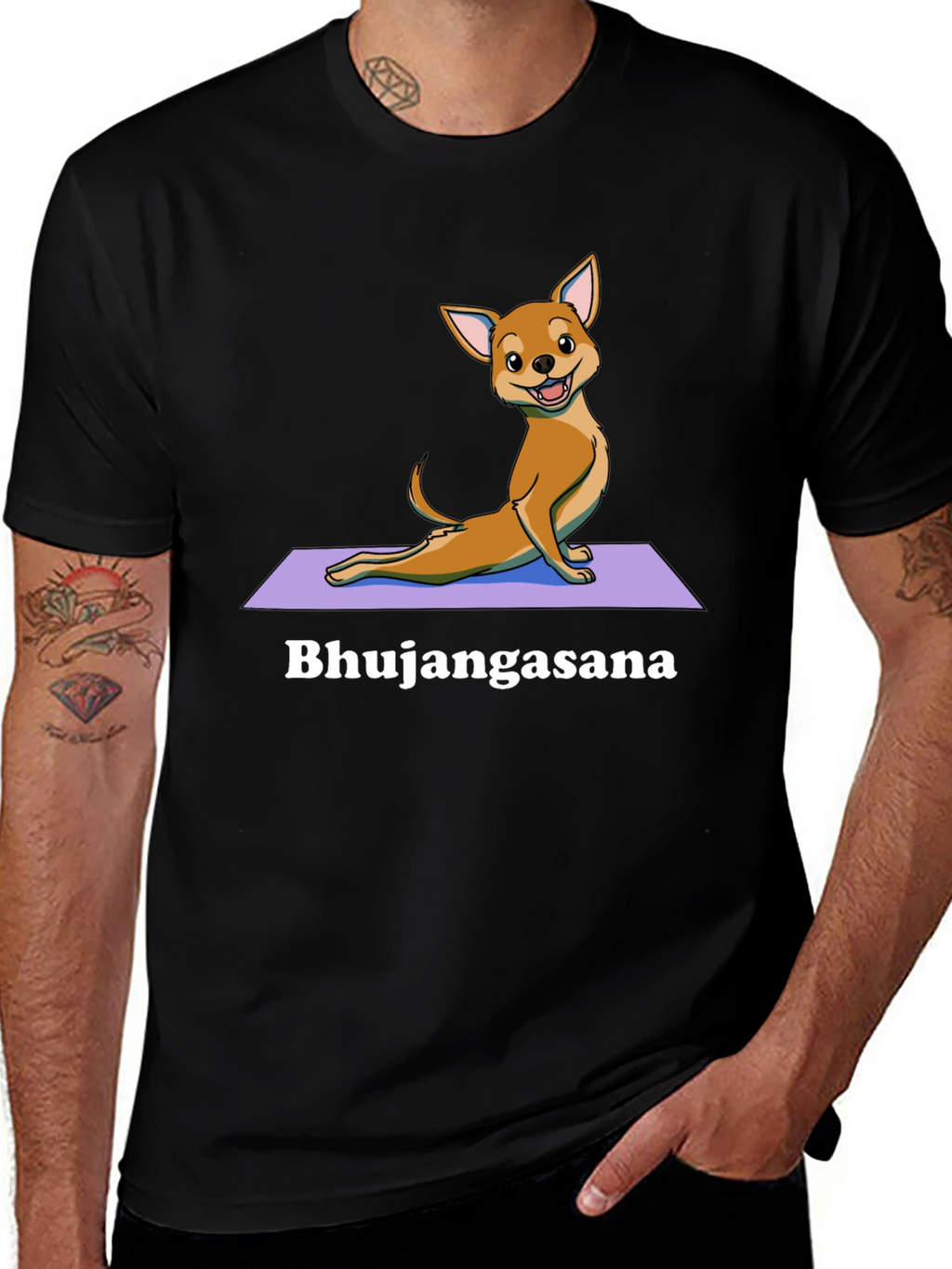 Yoga Dog T-Shirt - Bhujangasana Cobra Pose Tee
