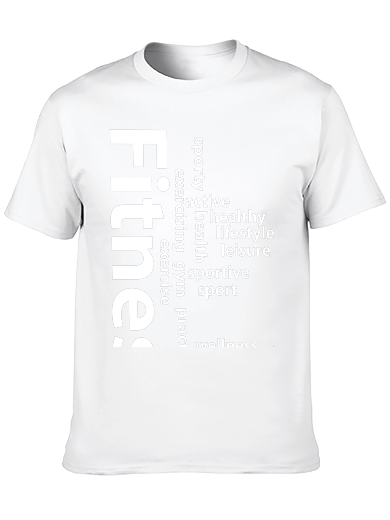 Fitness Word Art Graphic Tee - Black