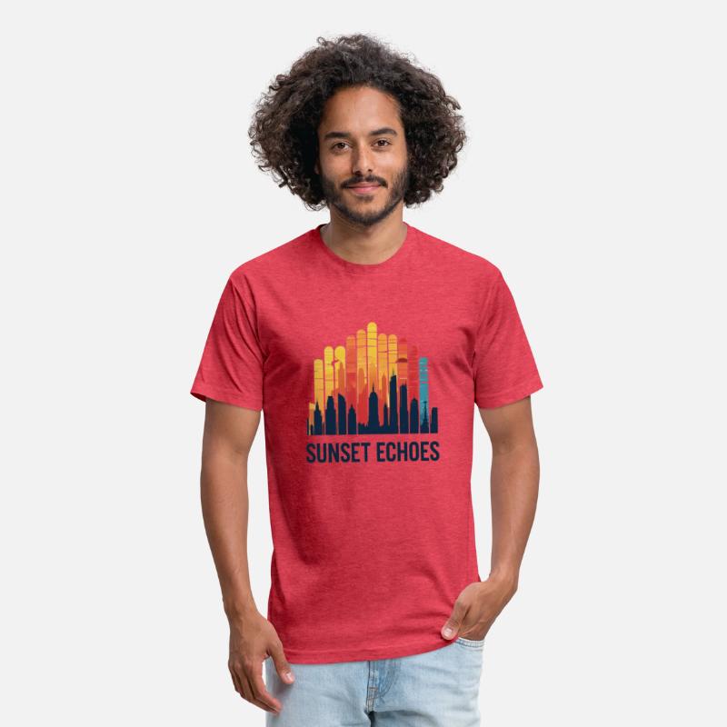 Sunset Echoes – Urban Skyline Soundwave Art