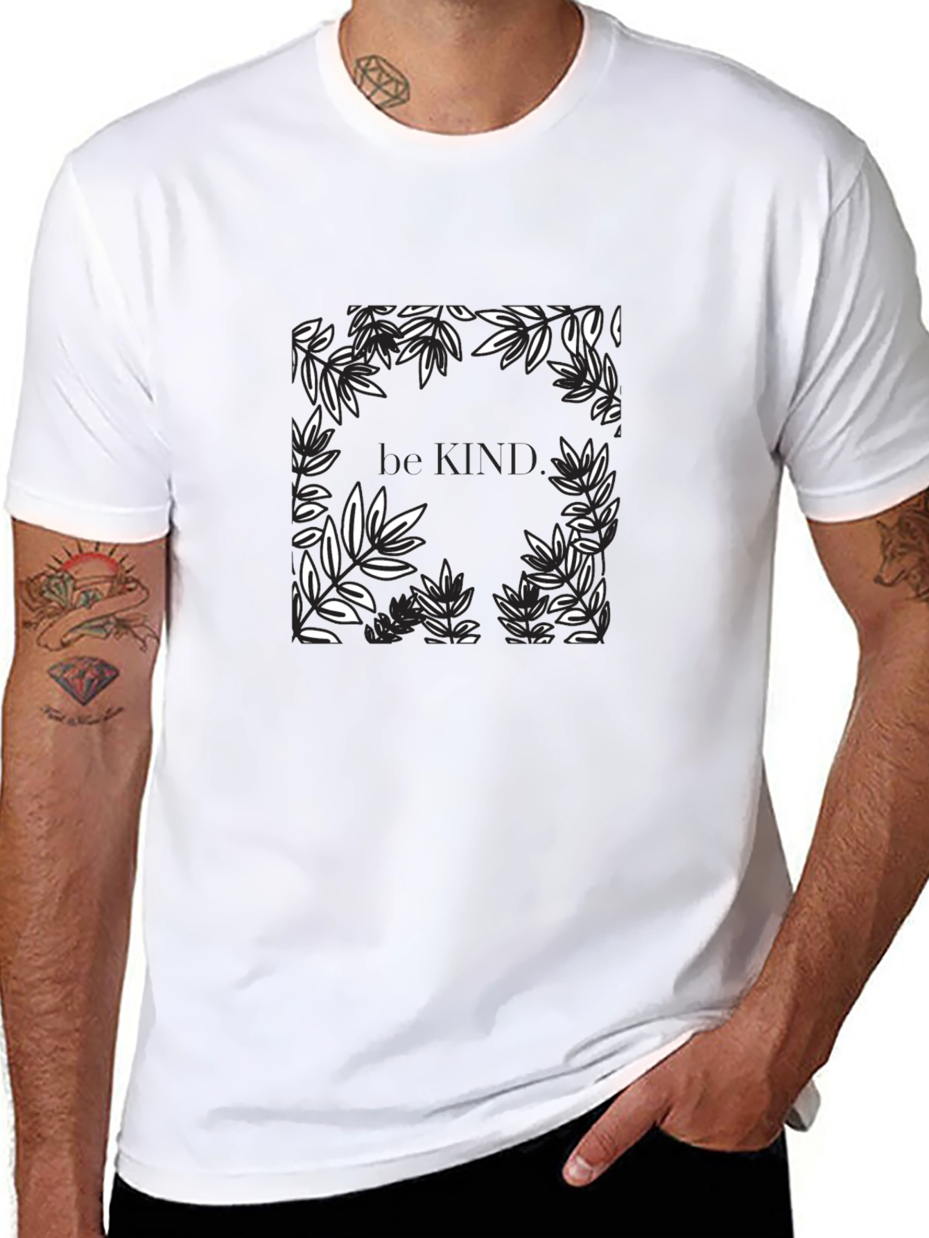 Be Kind Floral Graphic Black T-Shirt