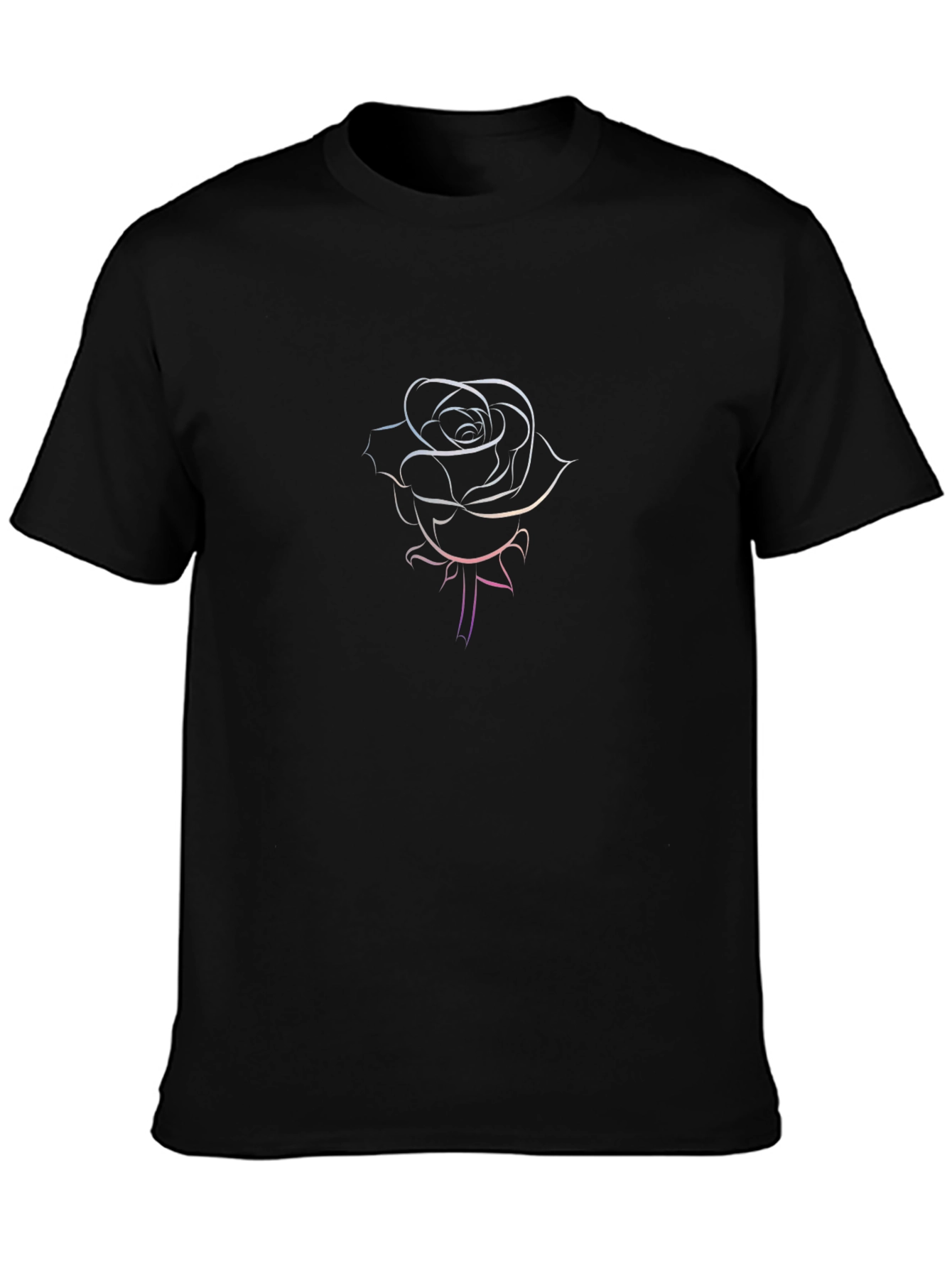 Rose Line Art Graphic Tee - Modern Minimalist Style