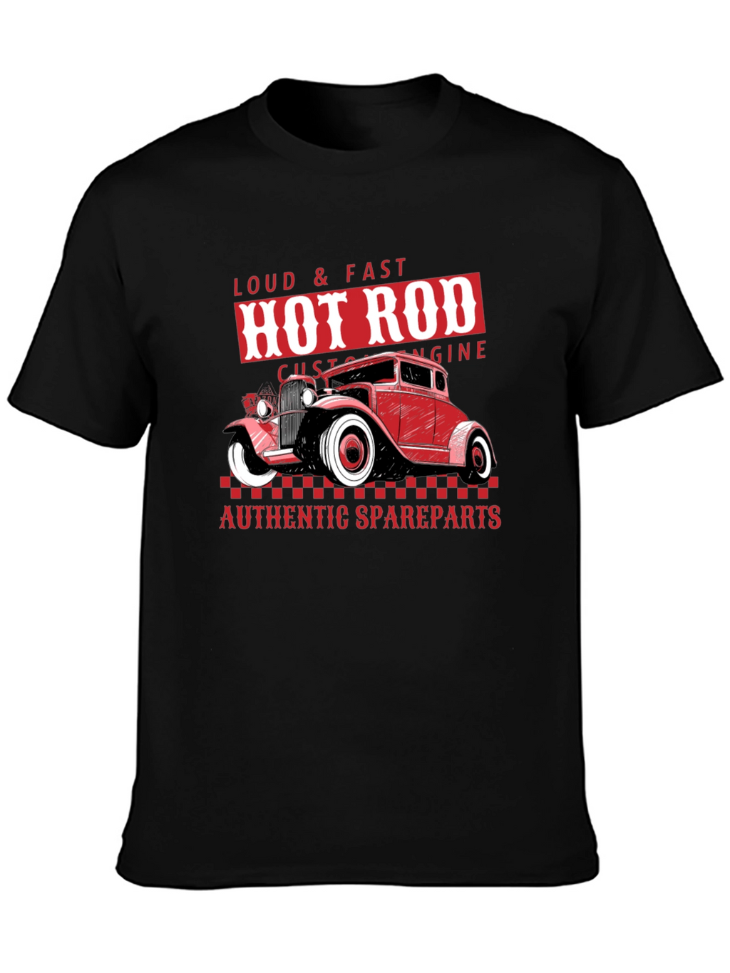 Hot Rod Custom Engine Black T-Shirt