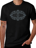 Mens Black Graphic Tee - Eye Mandala Design