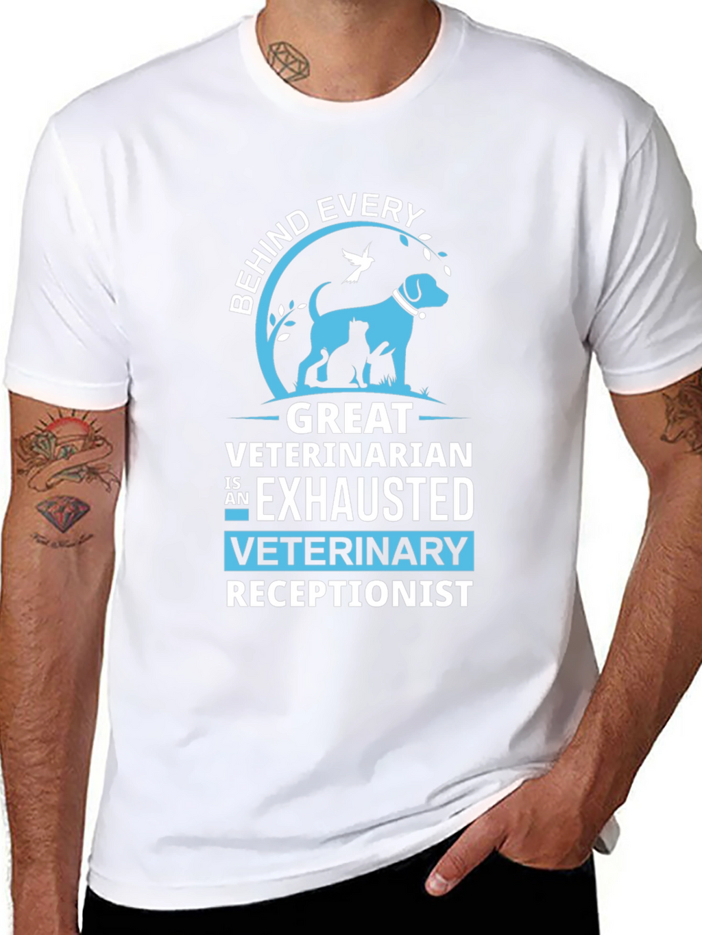 Exhausted Veterinary Receptionist T-Shirt
