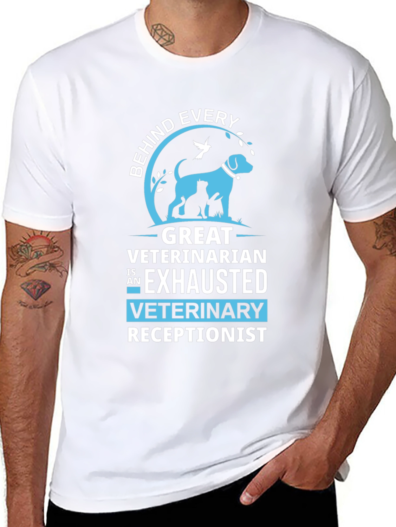 Exhausted Veterinary Receptionist T-Shirt