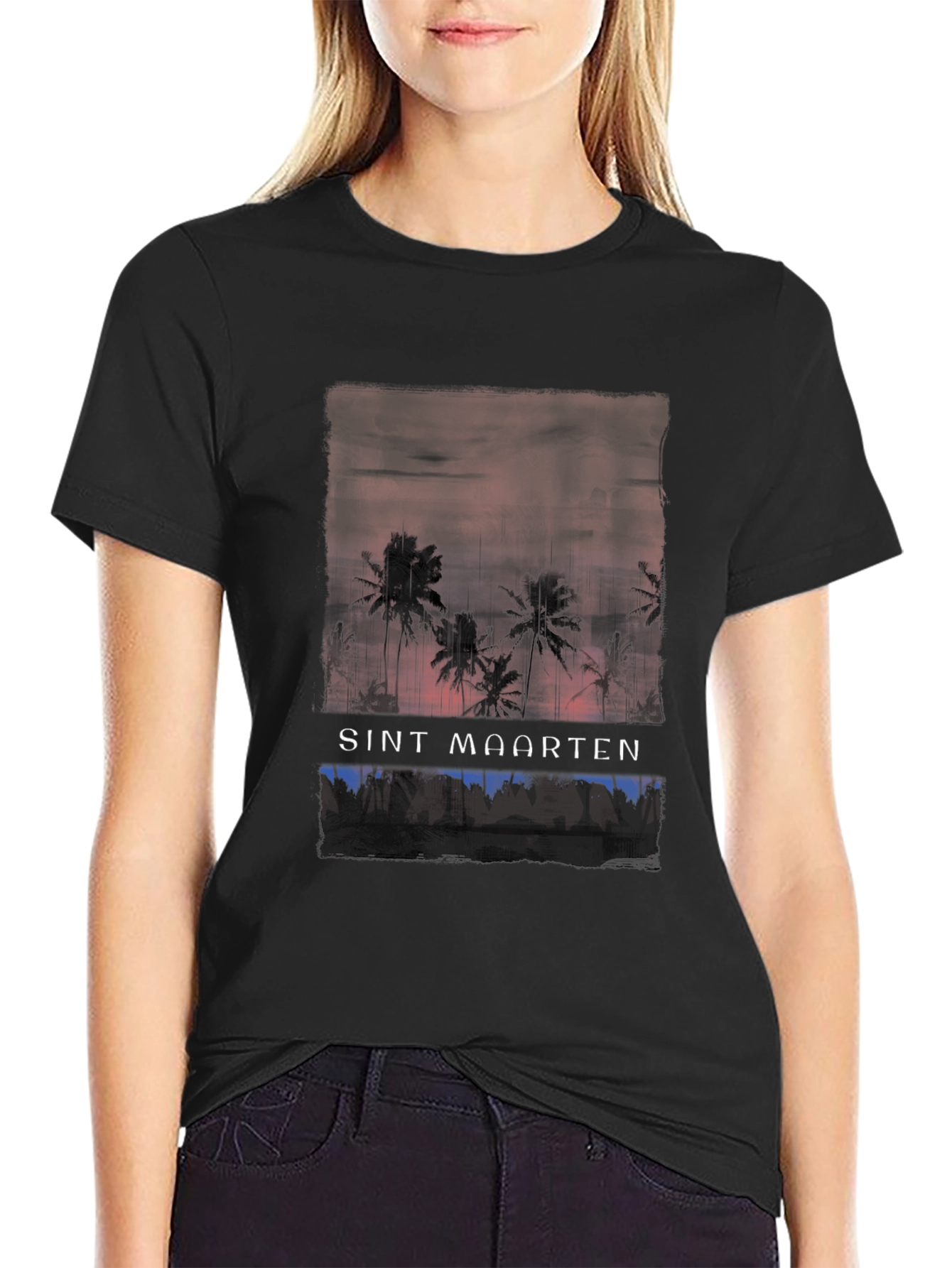 Sint Maarten Palm Tree Graphic T-Shirt