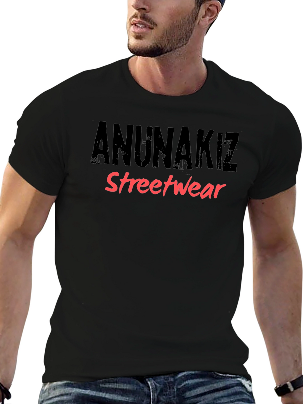 Anunakiz Streetwear Black Graphic T-Shirt