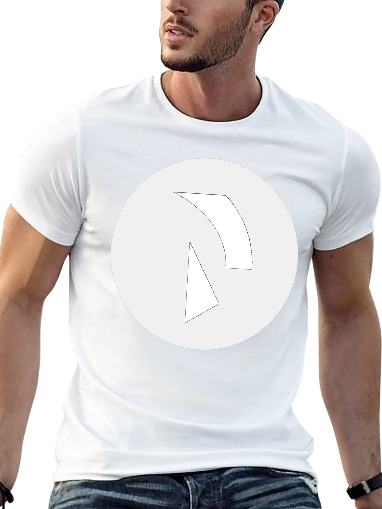 Minimalist Graphic Tee - Black Cotton Blend