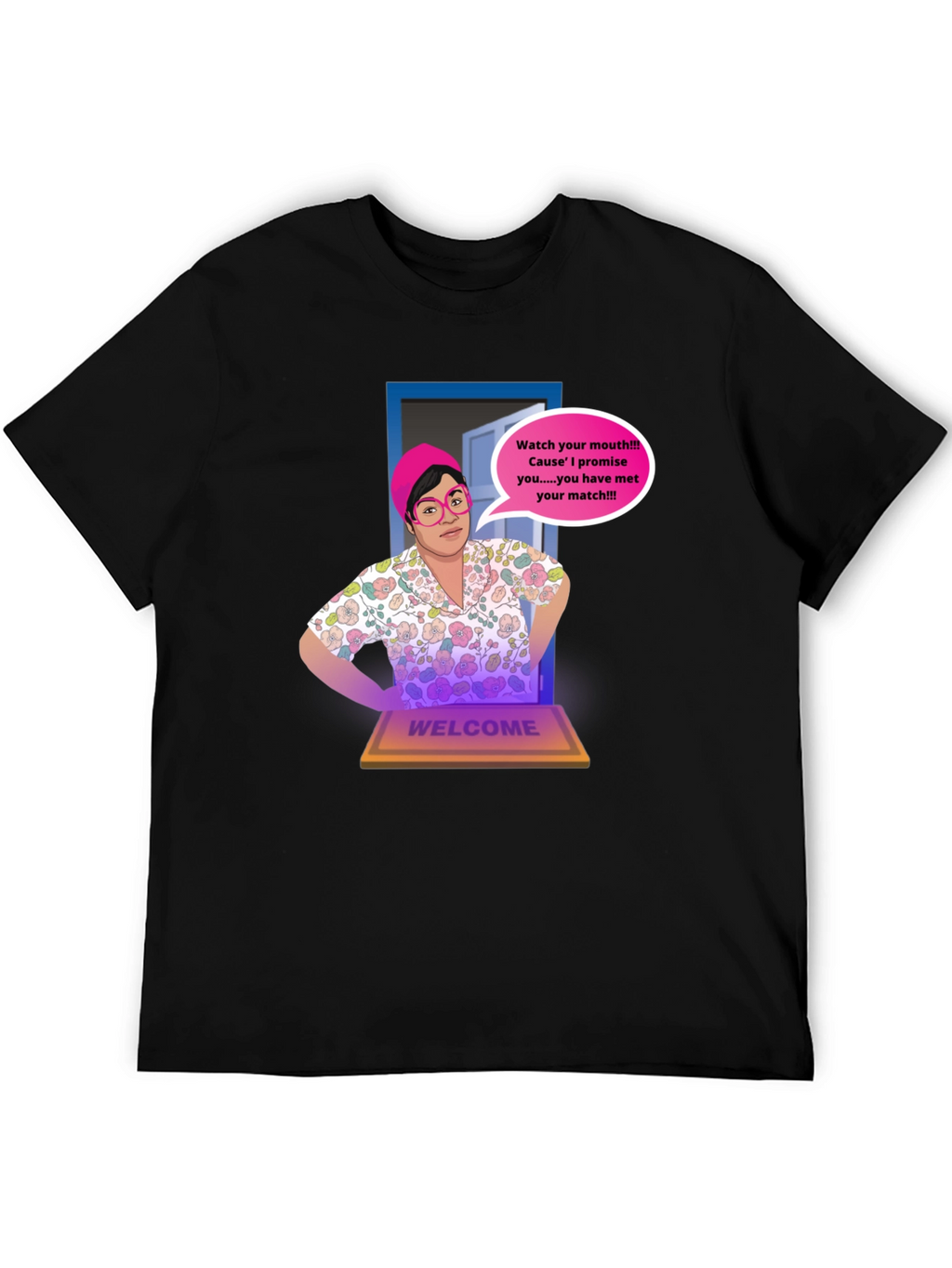 Humorous Watch Your Mouth Graphic Tee