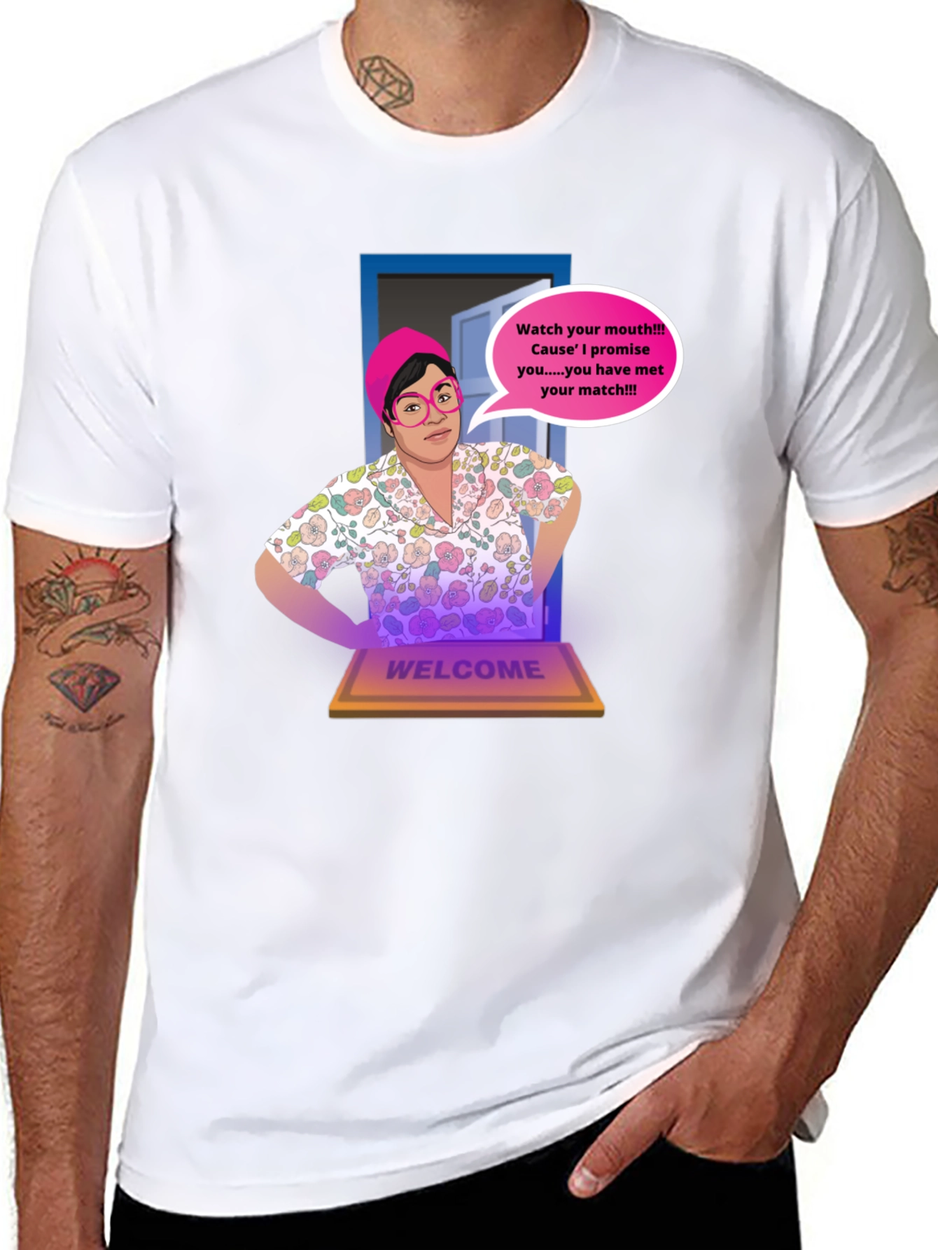 Humorous Watch Your Mouth Graphic Tee