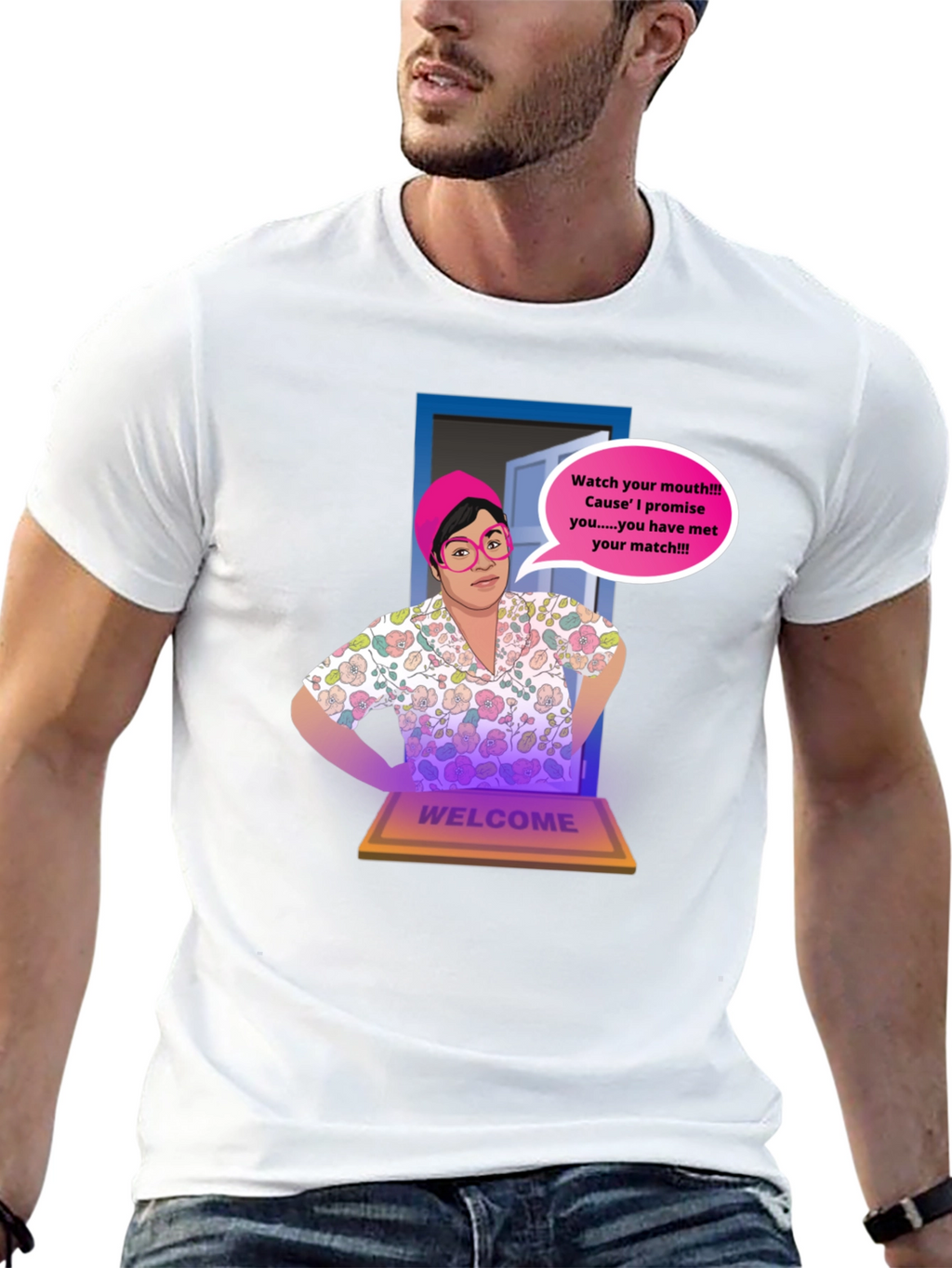 Humorous Watch Your Mouth Graphic Tee