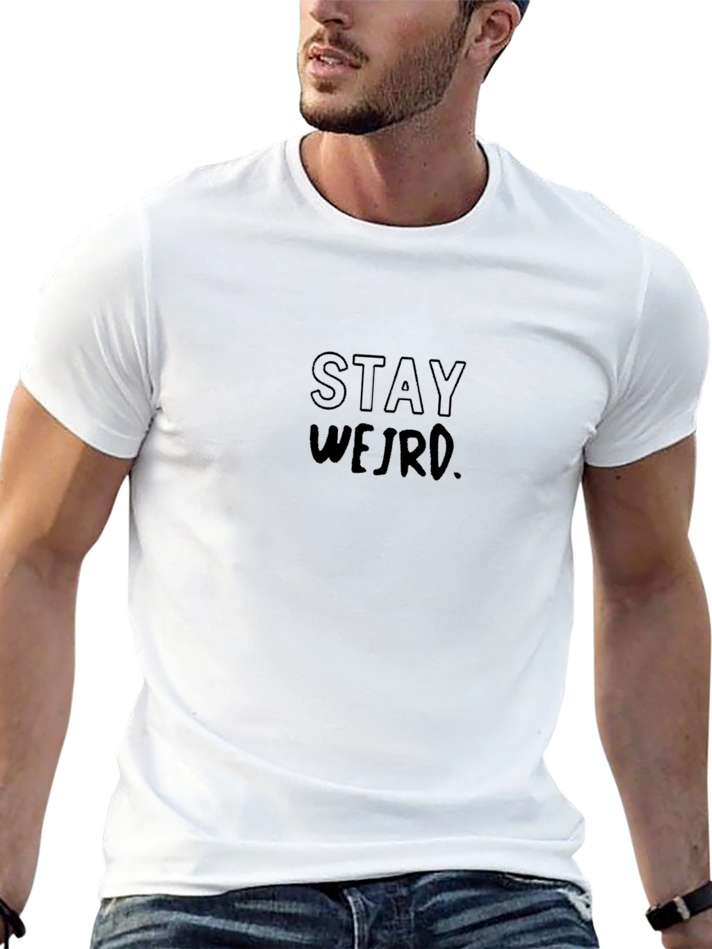 Stay Weird Black Graphic T-Shirt
