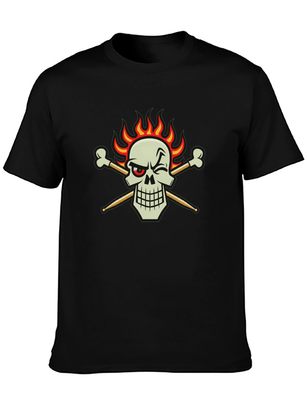 Skull & Drumsticks Black T-Shirt