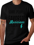 Musician Teacher Graphic Tee - Black Cotton T-Shirt