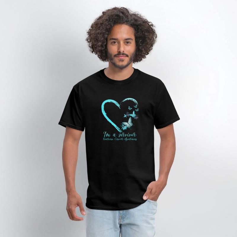 Teal Butterfly Heart Survivor Ovarian Cancer Aware