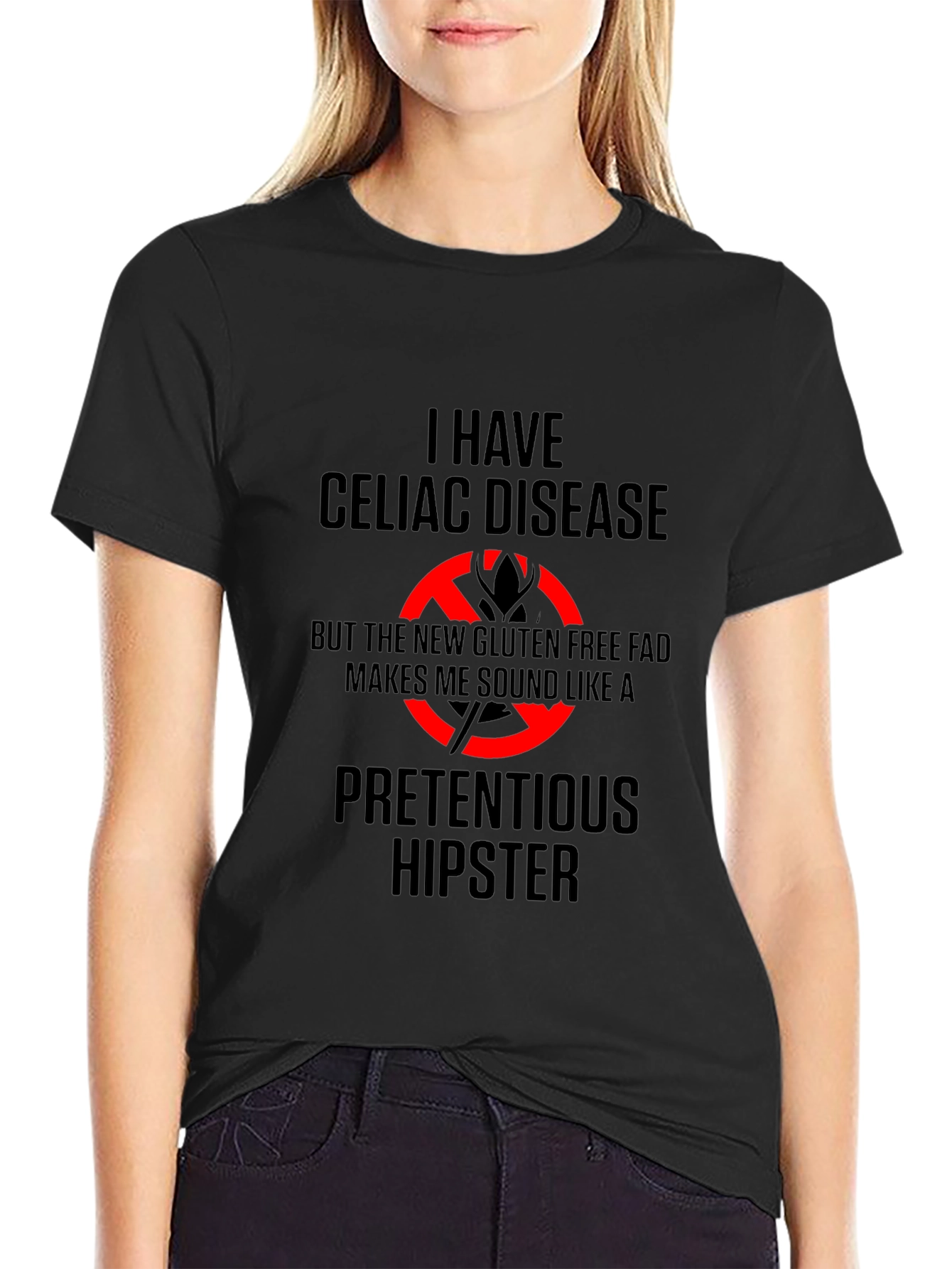 Celiac Disease Hipster T-Shirt - Gluten Free Humor Tee