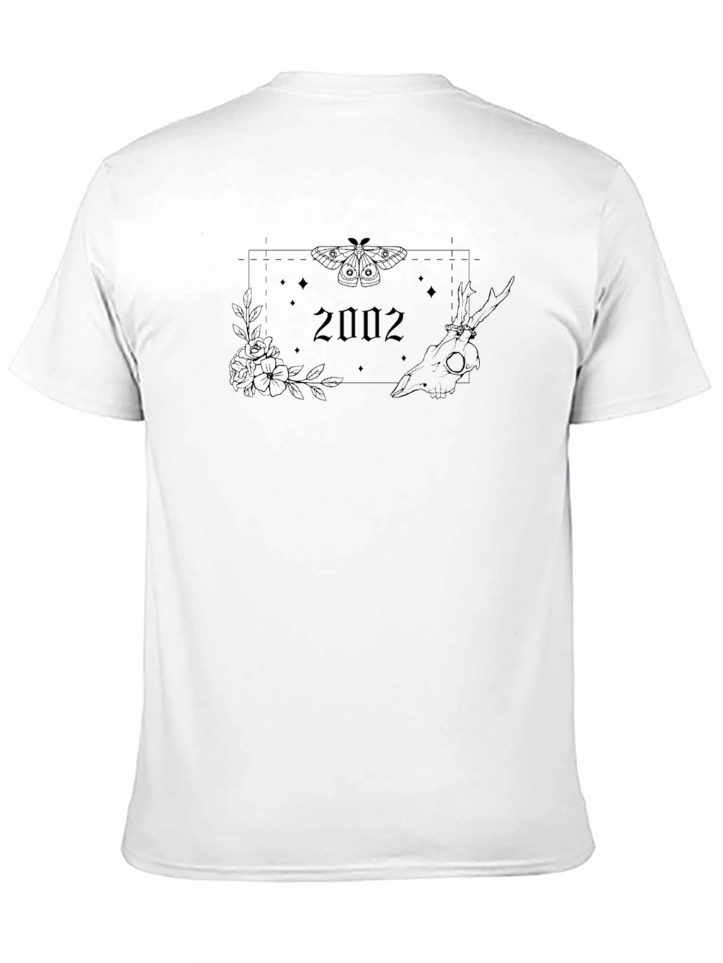 2002 Moth Skull Floral T-Shirt