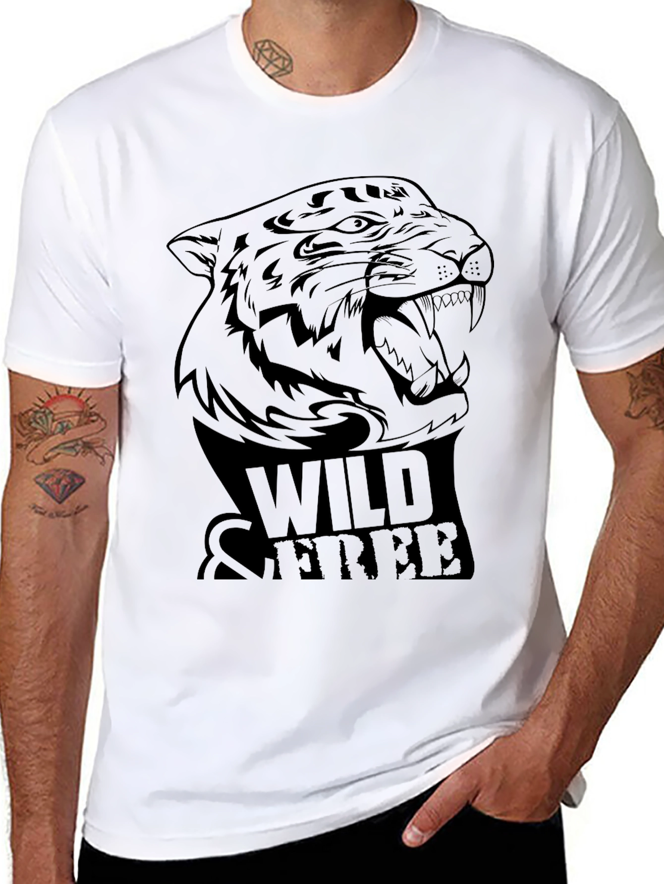 Wild & Free Tiger Graphic Tee - Black