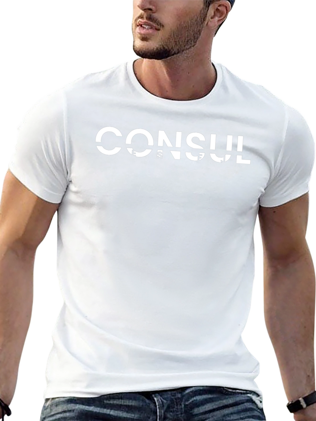 Consul T-Shirt - Black Cotton Blend Graphic Tee