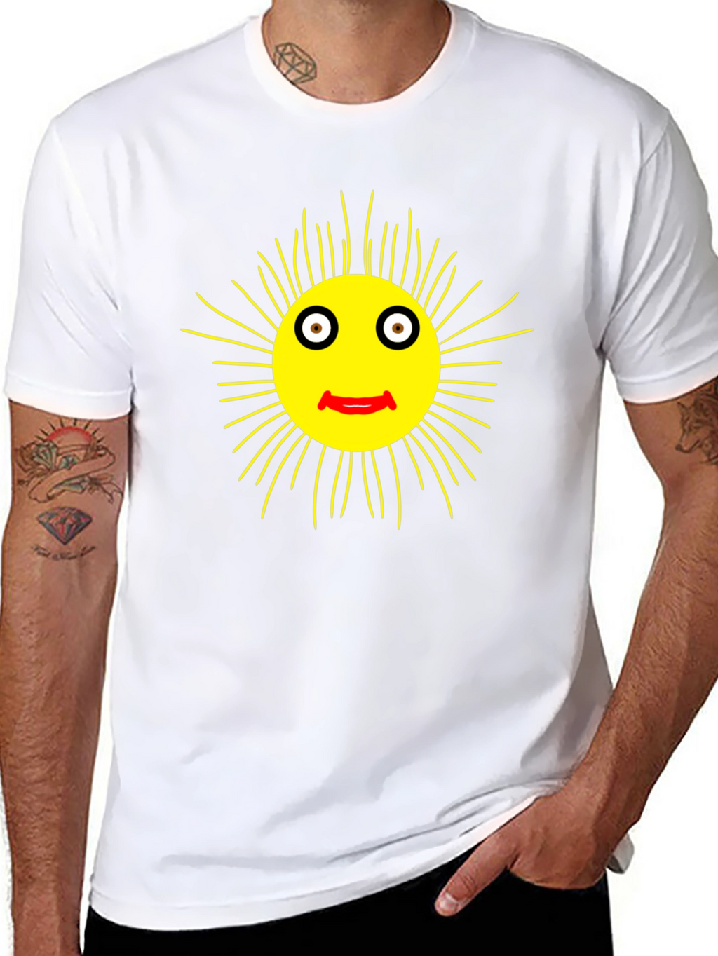 Smiling Sun Graphic Black T-Shirt - Casual Comfort