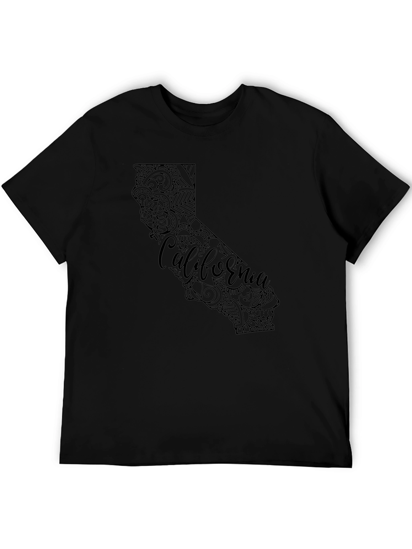 California State Mandala Graphic Black T-Shirt