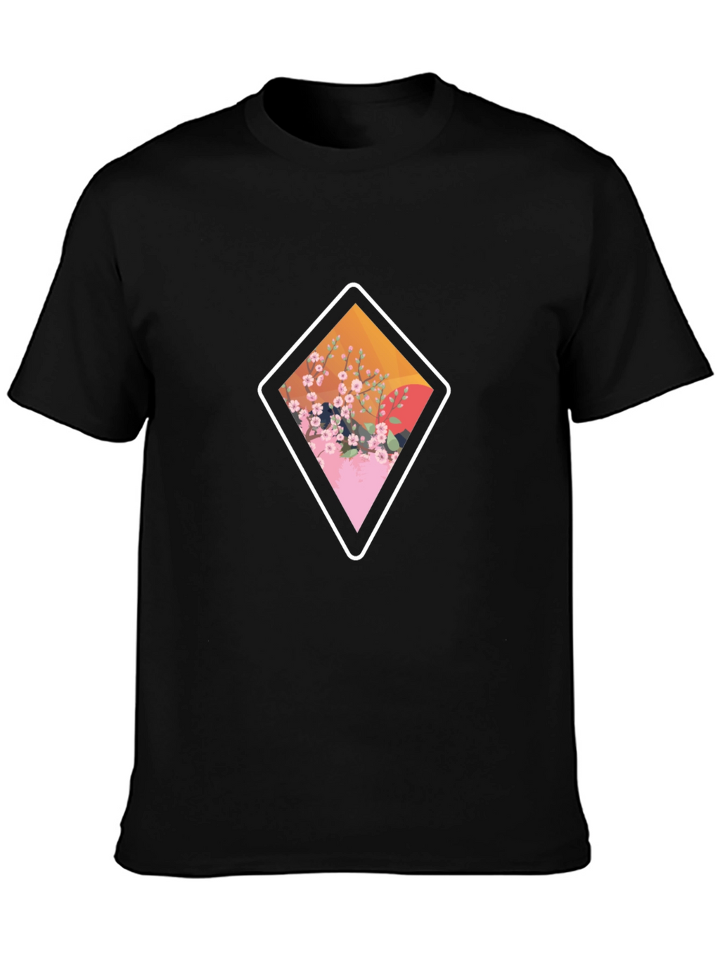 Diamond Floral Graphic Tee - Casual Style