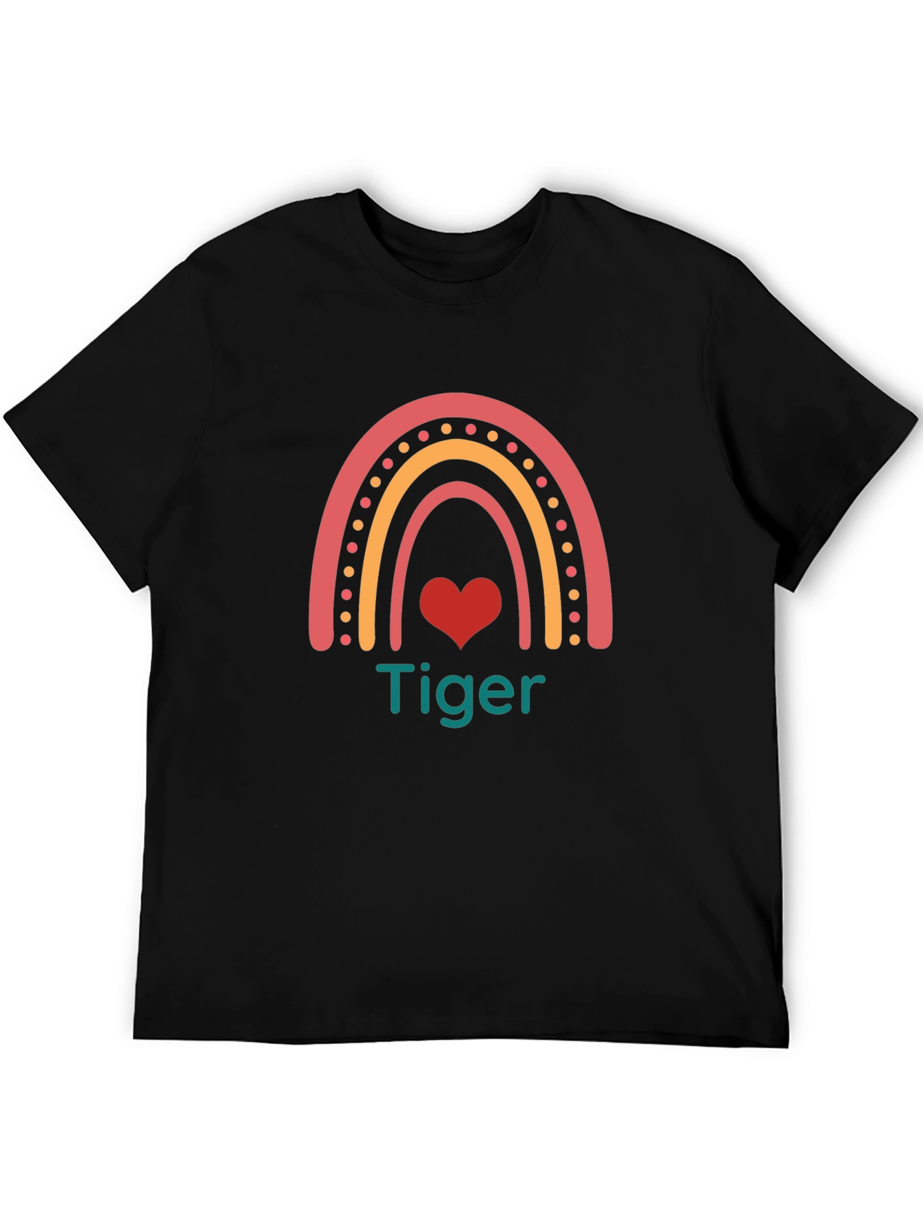 Tiger Rainbow Heart Graphic Tee - Cute & Stylish