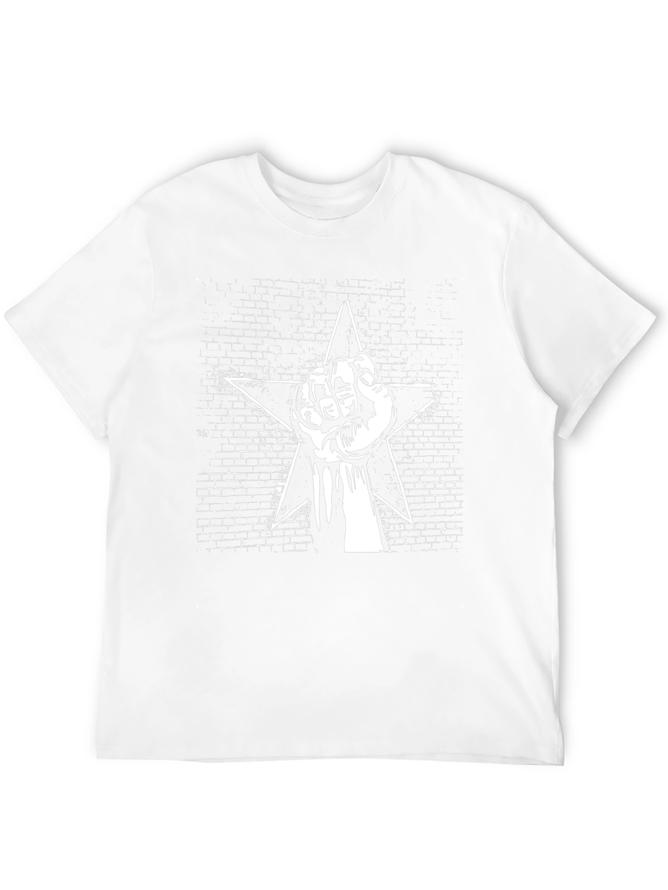 Black Graphic Tee - Fist & Star Design