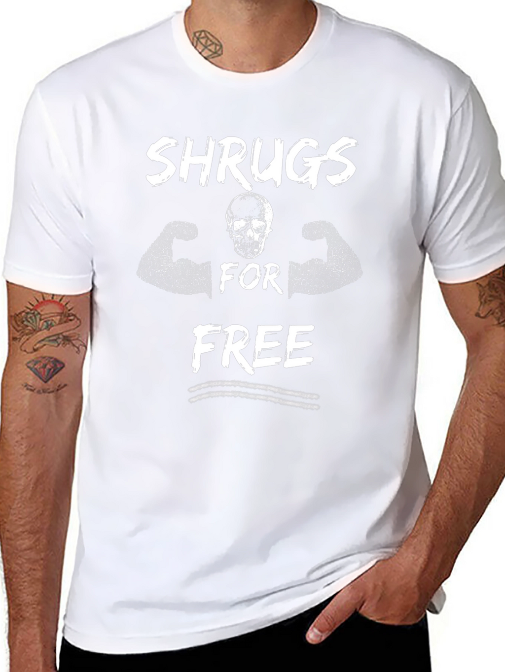 Shrugs For Free Black Graphic Tee