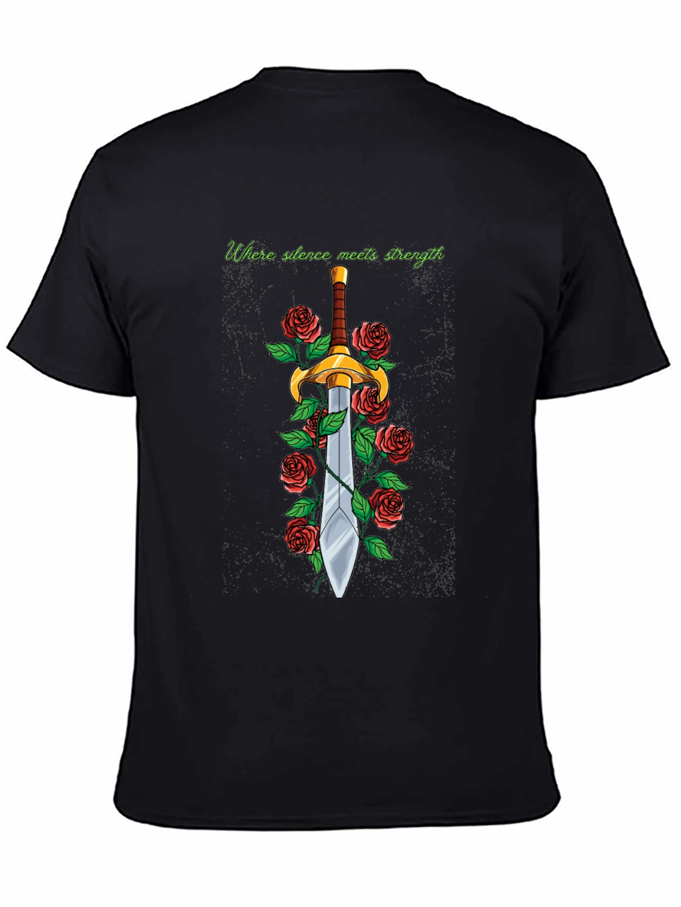 Sword and Roses Graphic Tee - Silence Meets Strength